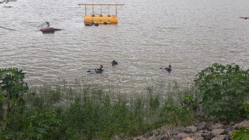 WhatsApp Image 2020 04 20 at 16.23.57 Em 15 minutos de buscas, mergulhadores do 7º Grupamento de Bombeiros Militar encontram corpo de homem que morreu afogado na Barragem de Ceraíma