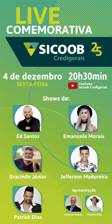 E mail mkt 1 scaled 1 Sicoob Credigerais comemora 25 anos de existência com live musical