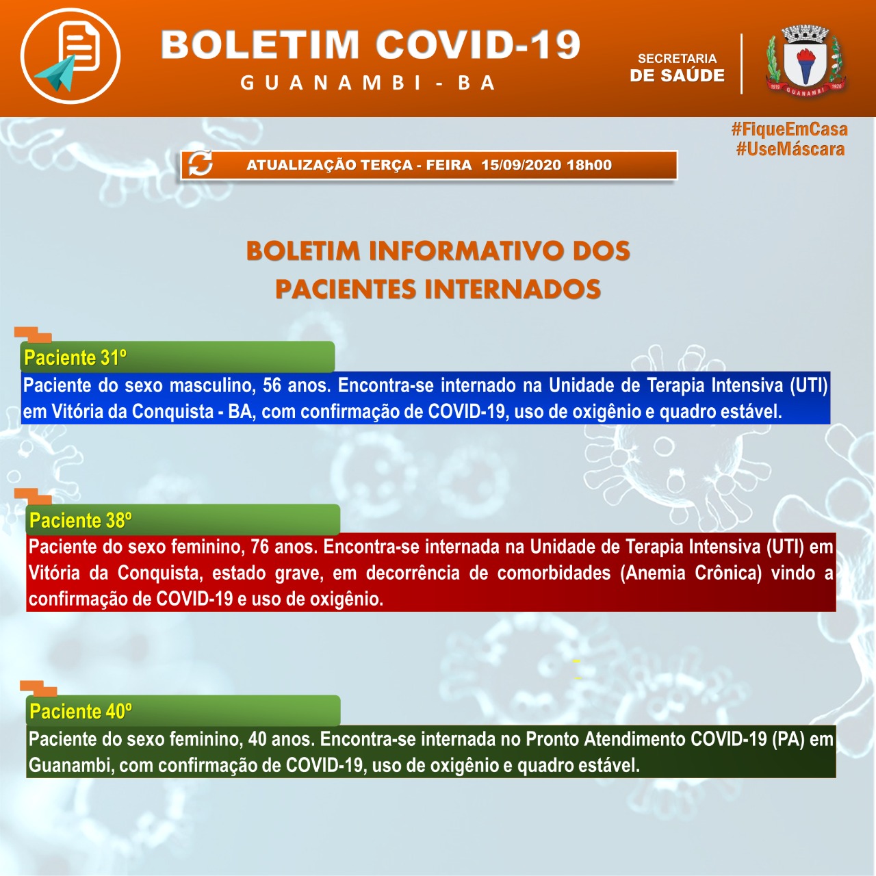 IMG 20200916 WA0060 Guanambi confirma mais 2 casos de covid-19; número de casos ativos diminui