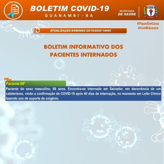 WhatsApp Image 2020 10 25 at 14.40.10 Guanambi registra mais 12 casos e atinge 923 infectados pela covid-19; 873 estão recuperados