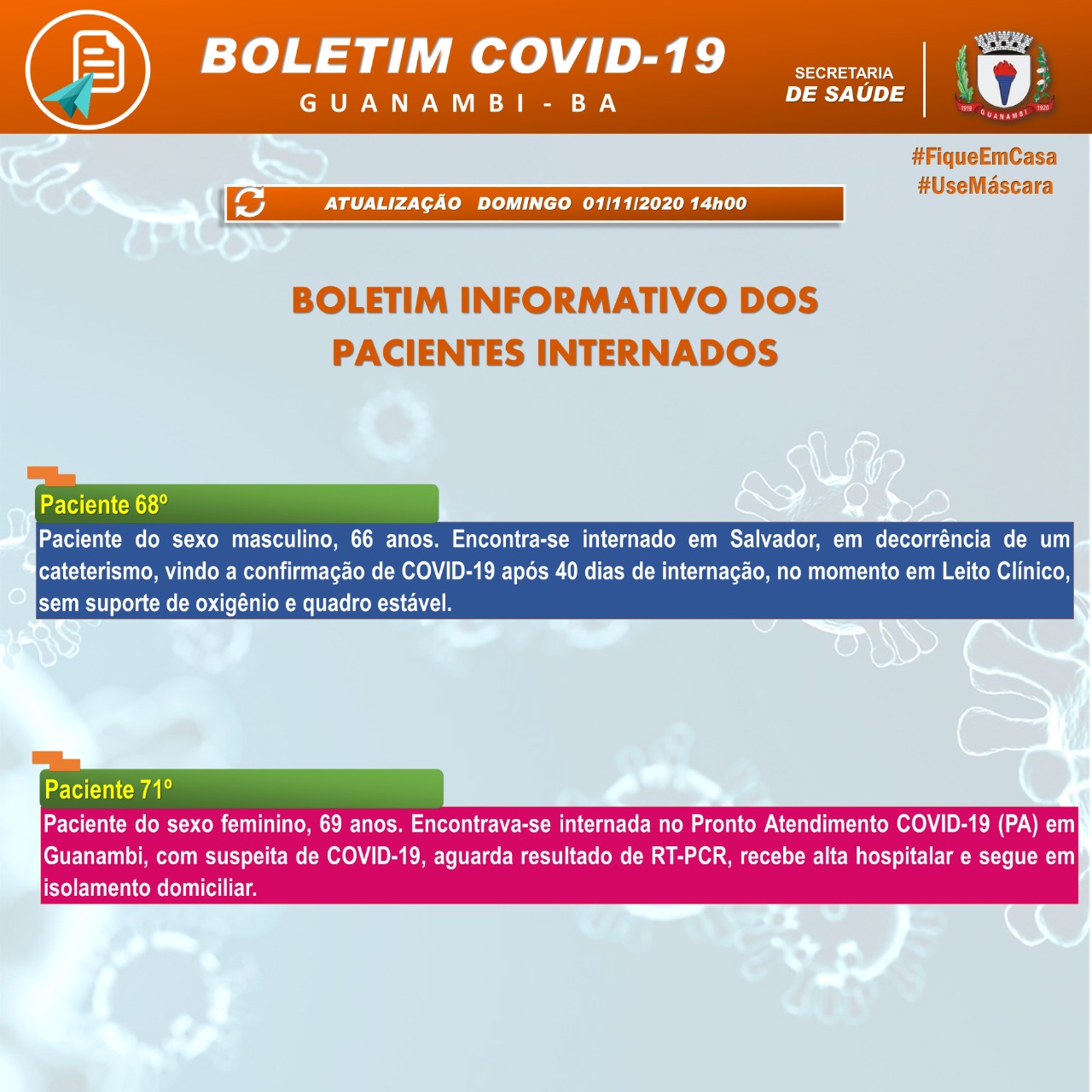 WhatsApp Image 2020 11 01 at 16.24.21 Guanambi registra mais 4 casos e atinge 997 infectados pela covid-19; 963 estão recuperados
