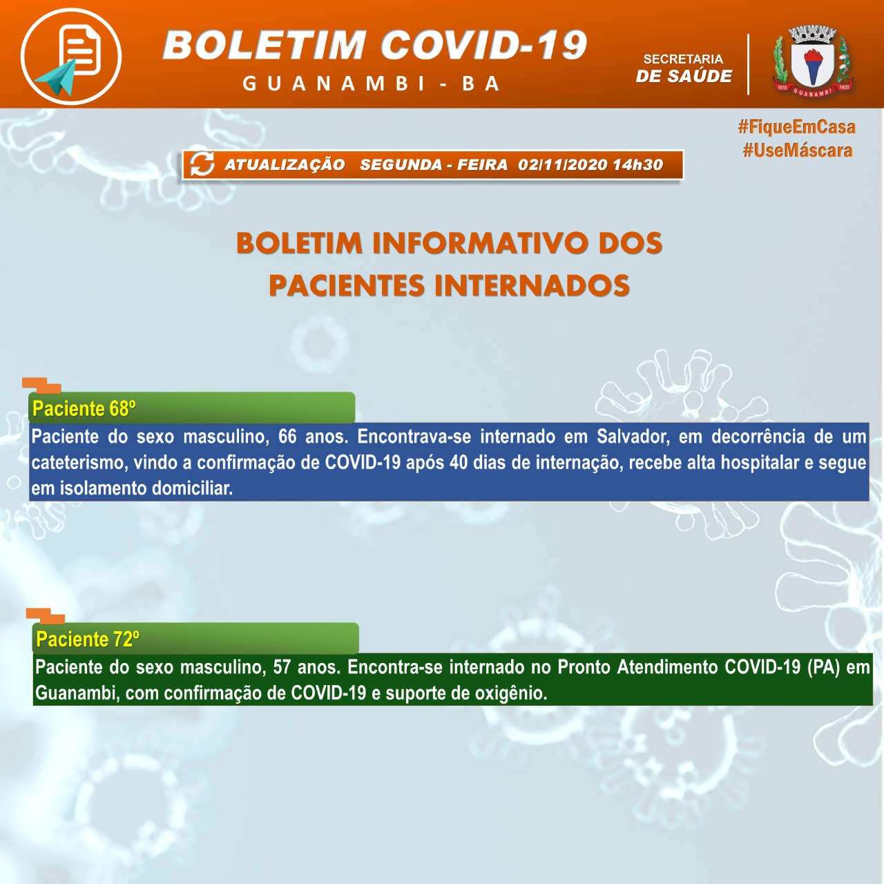 WhatsApp Image 2020 11 02 at 15.06.02 Guanambi registra mais 14 casos e atinge 1011 infectados pela covid-19; 967 estão recuperados