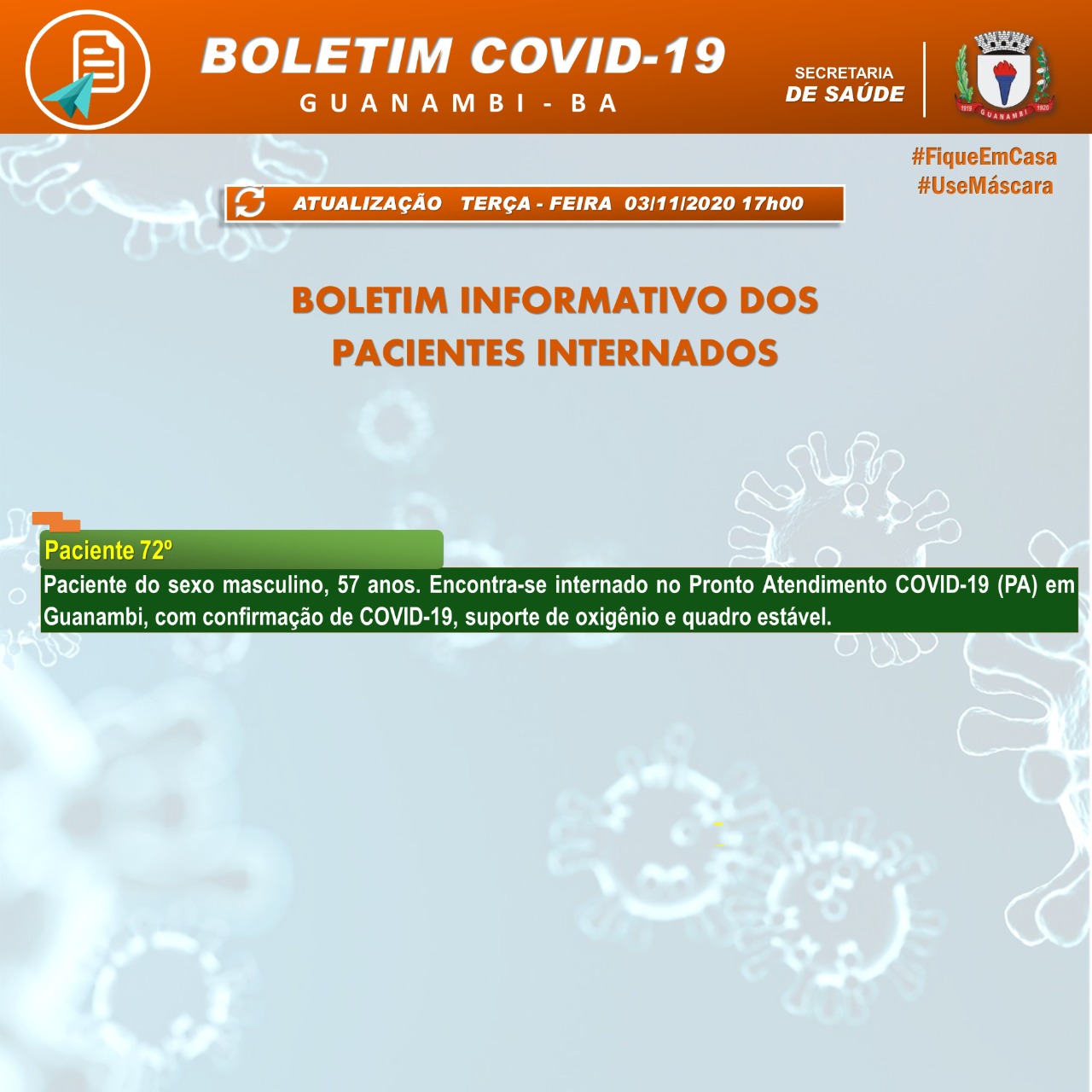 WhatsApp Image 2020 11 03 at 17.12.15 Guanambi registra mais 3 casos e atinge 1014 infectados pela covid-19; 973 estão recuperados
