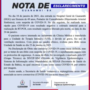 WhatsApp Image 2021 05 17 at 21.00.25 Guanambi registra mais 38 casos e atinge 7005 infectados pela covid-19; 6687 estão recuperados