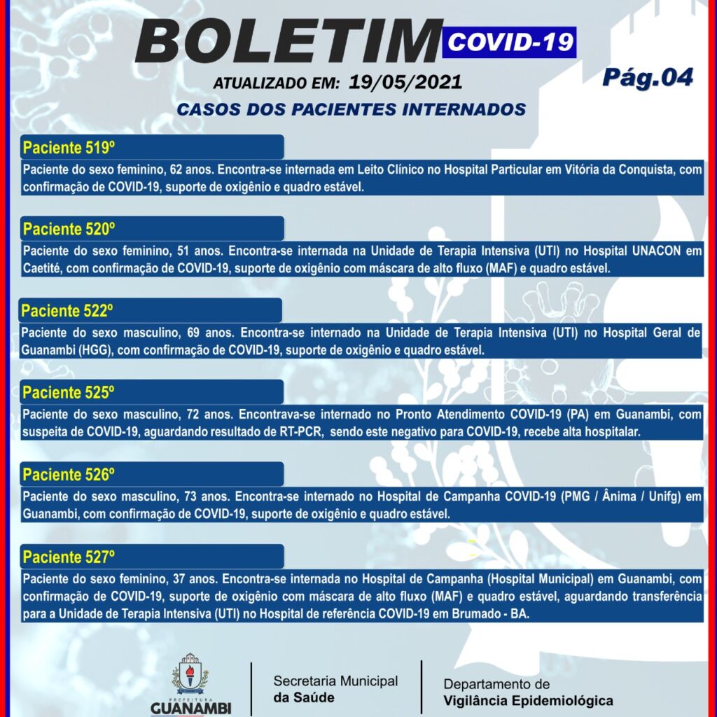 WhatsApp Image 2021 05 19 at 18.32.19 Guanambi registra mais 53 casos e atinge 7102 infectados pela covid-19; 6768 estão recuperados