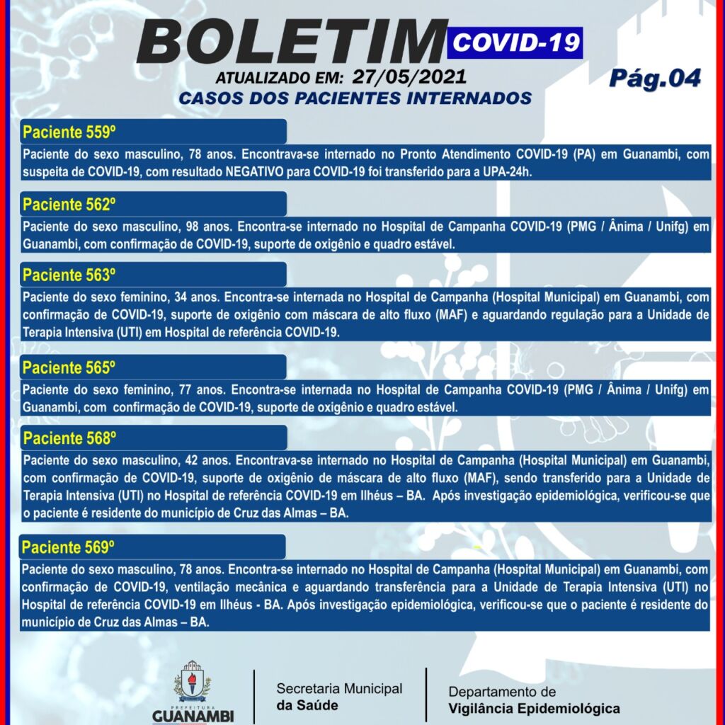 WhatsApp Image 2021 05 27 at 18.46.12 1 Guanambi registra mais 72 casos e atinge 7634 infectados pela covid-19; 7193 estão recuperados