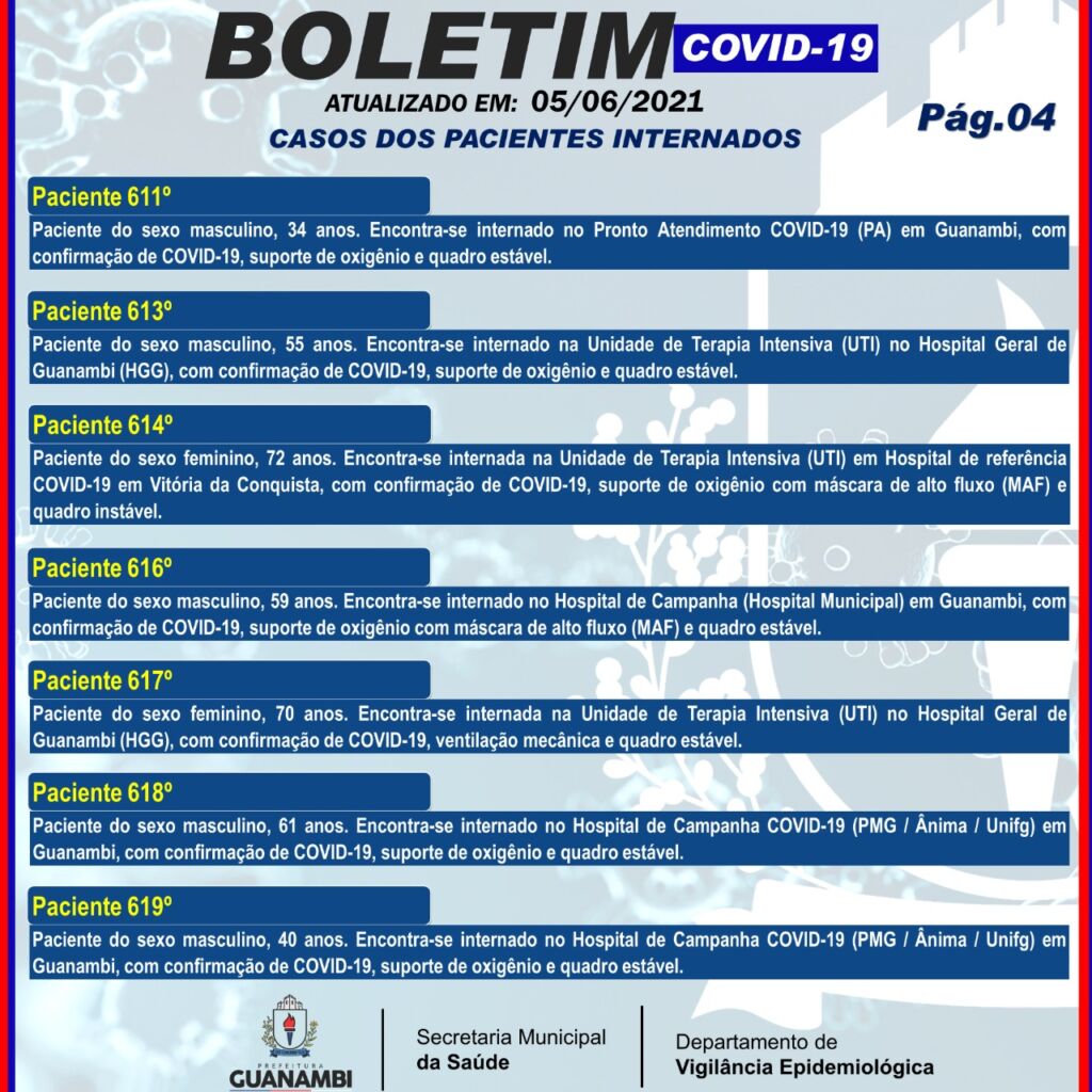 WhatsApp Image 2021 06 05 at 19.47.07 3 Guanambi registra mais 62 casos e atinge 8146 infectados pela covid-19; 7724 estão recuperados