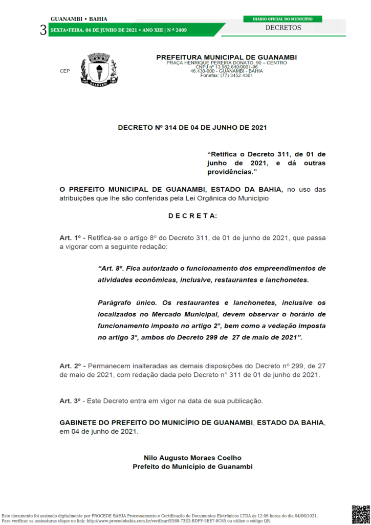 baixados 13 Prefeitura de Guanambi volta a permitir funcionamento de restaurantes e lanchonetes a partir desta sexta (4/06); veja as condições que deverão respeitar
