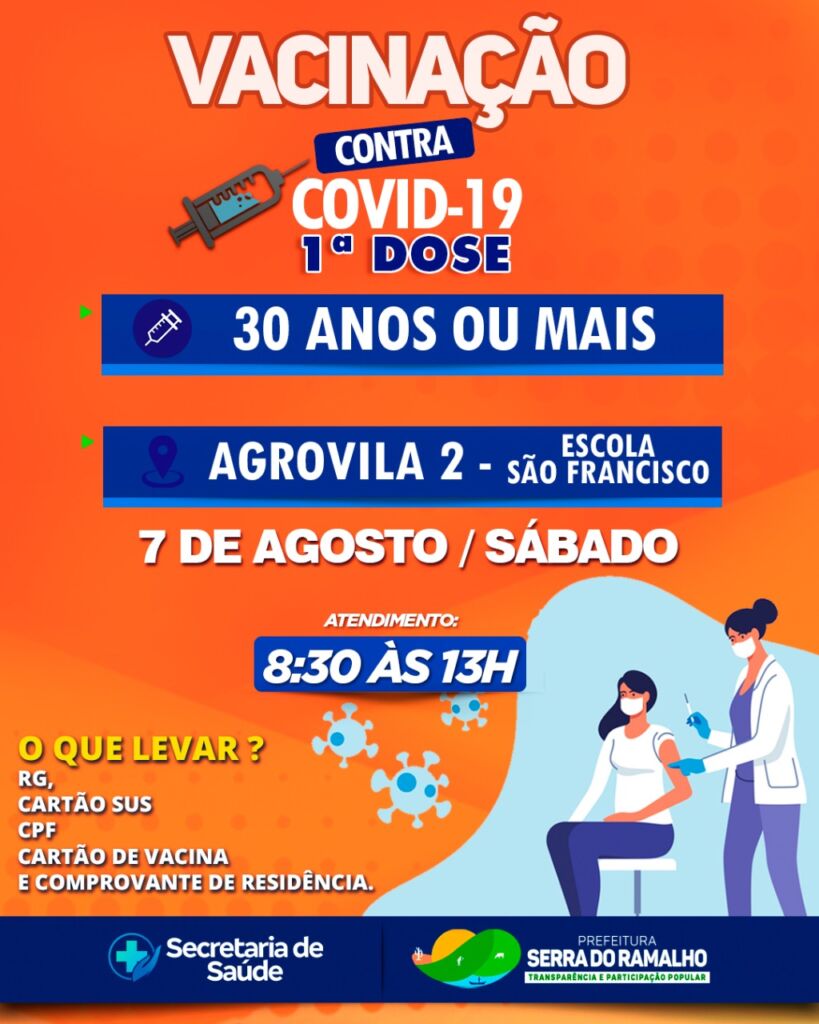 WhatsApp Image 2021 08 05 at 16.40.31 1 Serra do Ramalho divulga cronograma de vacinação contra a covid-19 para 30 anos ou mais