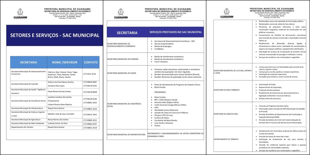 baixados 10 Inaugurado no sábado (14), SAC Municipal já atende a população de Guanambi; veja serviços oferecidos