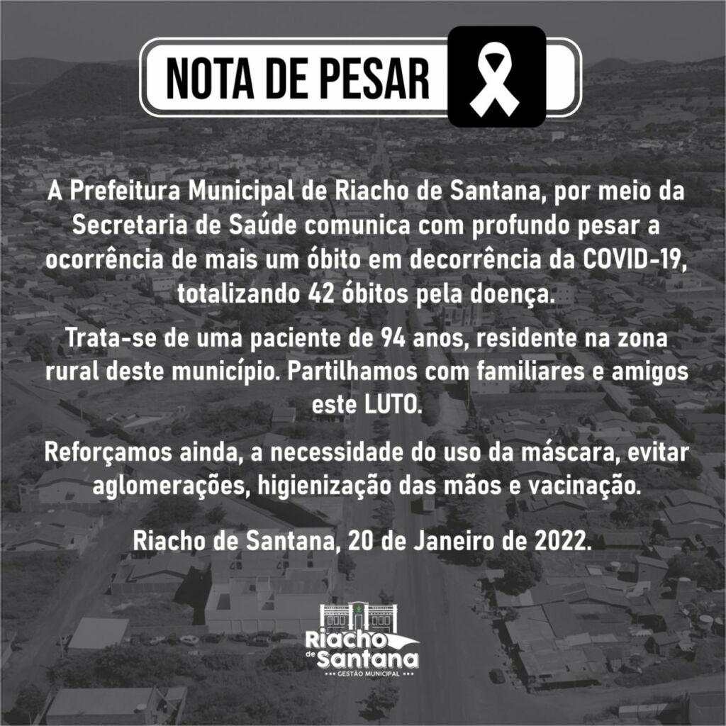 IMG 20220120 WA0058 Riacho de Santana registra o 42º óbito por covid-19