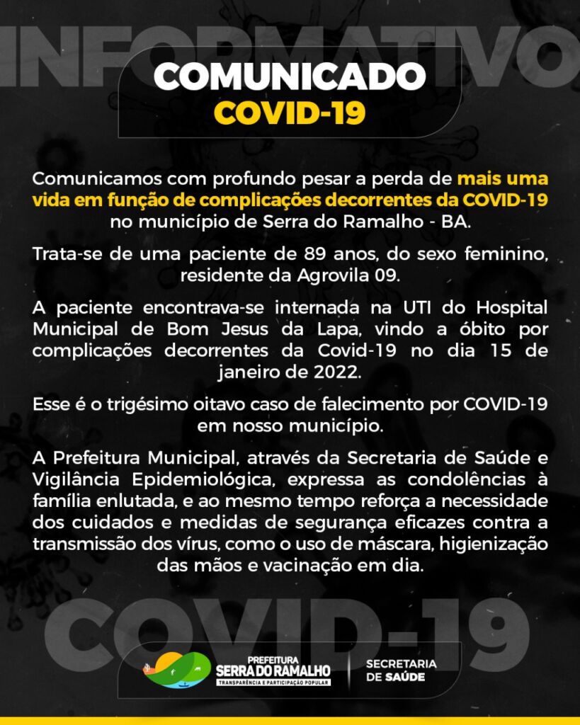 WhatsApp Image 2022 01 17 at 18.01.46 Serra do Ramalho registra o 38º óbito por covid-19