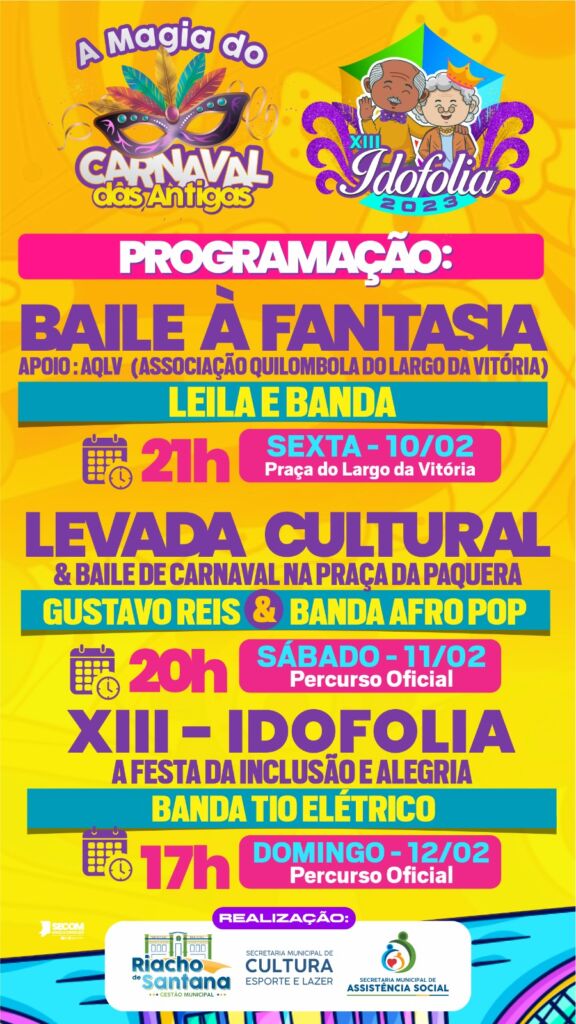WhatsApp Image 2023 02 09 at 14.07.37 Prefeitura de Riacho de Santana divulga programação do Carnaval das Antigas