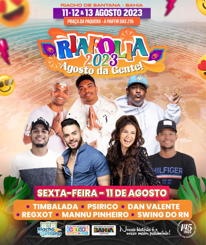 WhatsApp Image 2023 08 11 at 16.37.23 Prefeitura de Riacho de Santana detalha programação oficial do RiaFolia 2023