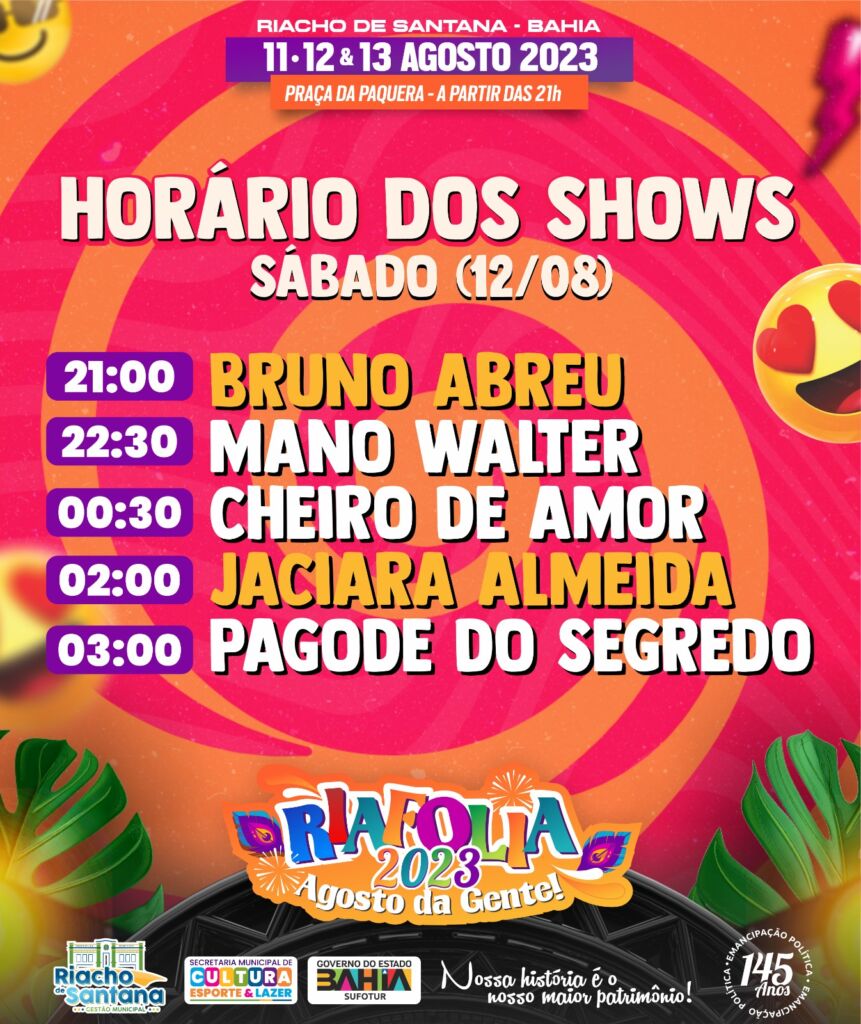 WhatsApp Image 2023 08 11 at 16.37.24 Prefeitura de Riacho de Santana detalha programação oficial do RiaFolia 2023