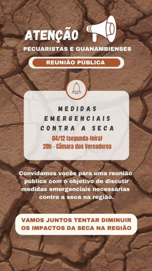 WhatsApp Image 2023 12 03 at 11.15.44 Reunião pública para debater medidas emergenciais contra a seca será realizada em Guanambi