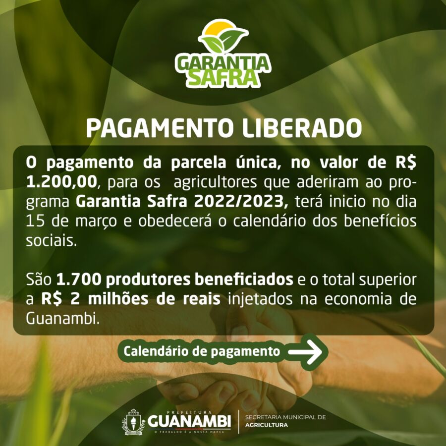 WhatsApp Image 2024 03 14 at 12.54.09 Liberado o pagamento do Garantia-Safra para os mais de 1.700 Agricultores Familiares de Guanambi