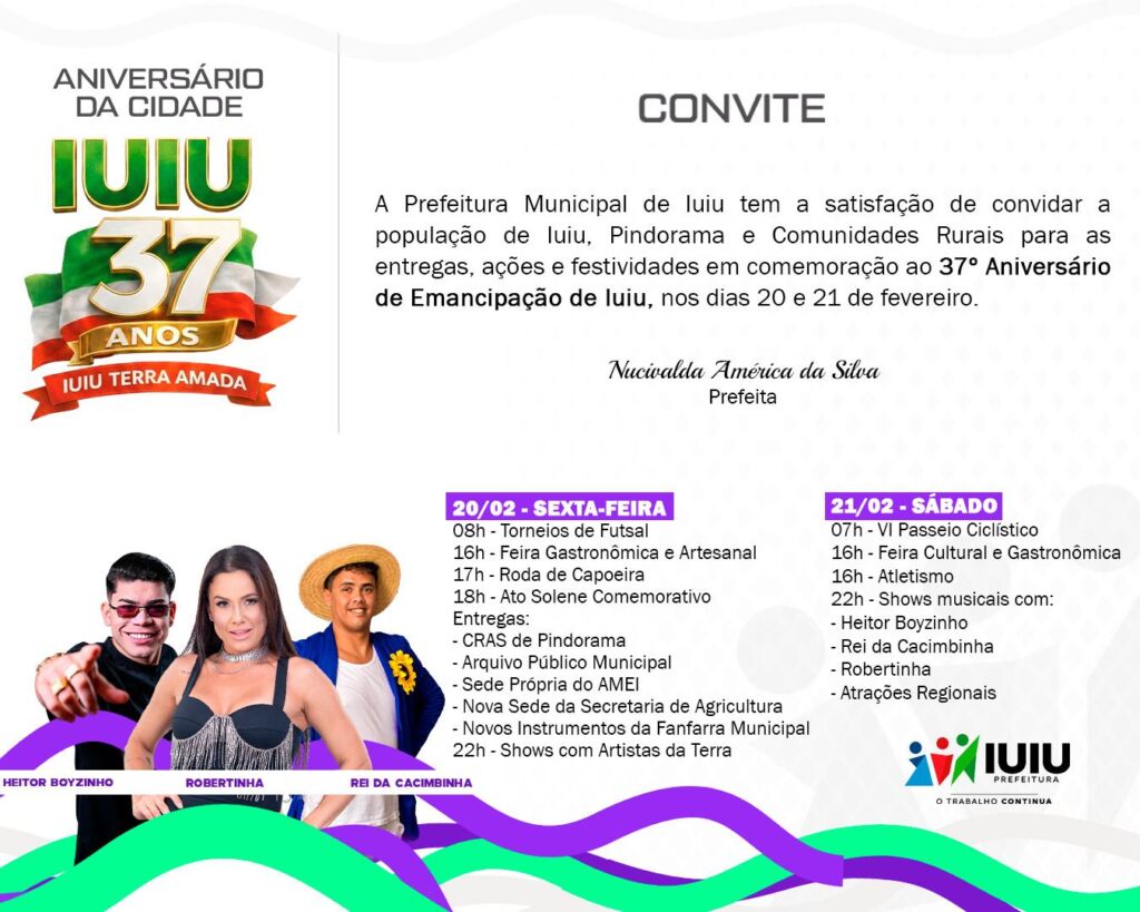 WhatsApp Image 2026 02 18 at 14.19.56 Prefeitura celebrará os 37 anos de Iuiu com entrega de obras estruturantes e presente surpresa anunciado pelo deputado Cláudio Cajado