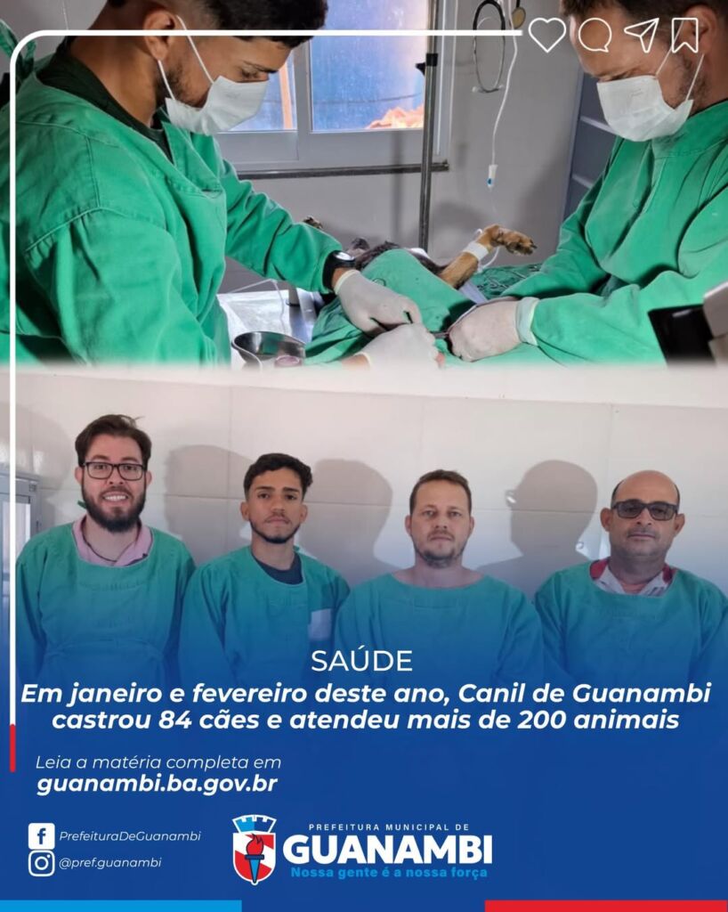 WhatsApp Image 2026 03 17 at 09.08.36 Em janeiro e fevereiro deste ano, Canil de Guanambi castrou 84 cães e atendeu mais de 200 animais