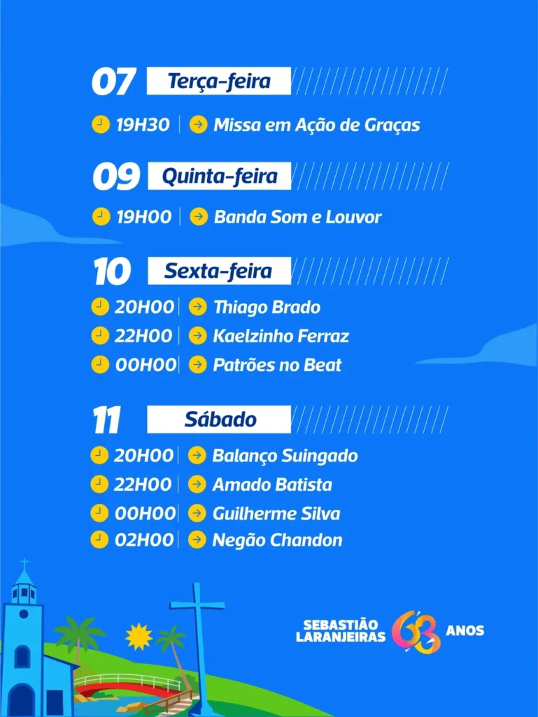 SaveClip.App 660374016 18087740735193073 258660072819842096 n Sebastião Laranjeiras divulga programação dos 63 anos de emancipação