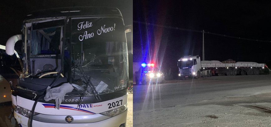 clipboard0 horz Acidente entre ônibus e caminhão deixa um morto e três feridos na BR-030