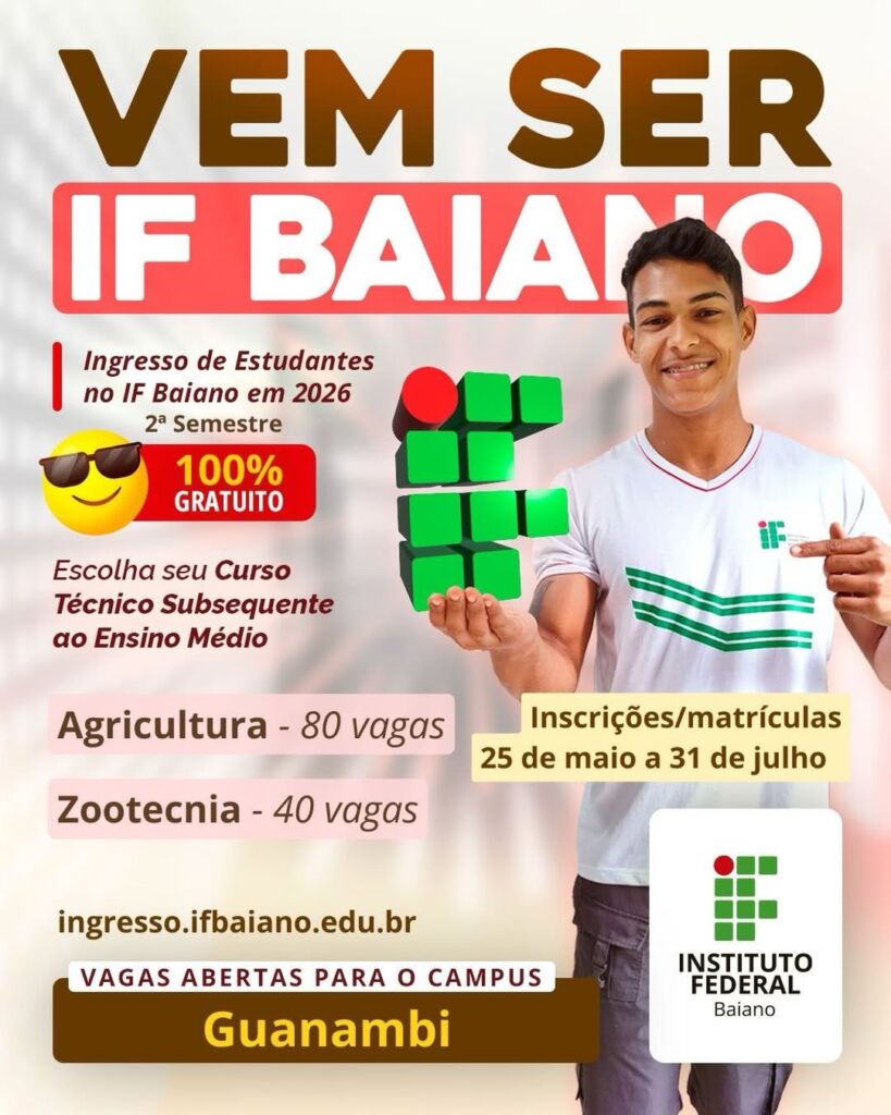 SaveClip.App 705072076 18324394129280749 4966419967257816908 n IF Baiano Campus Guanambi publicará edital para cursos técnicos gratuitos nesta sexta-feira