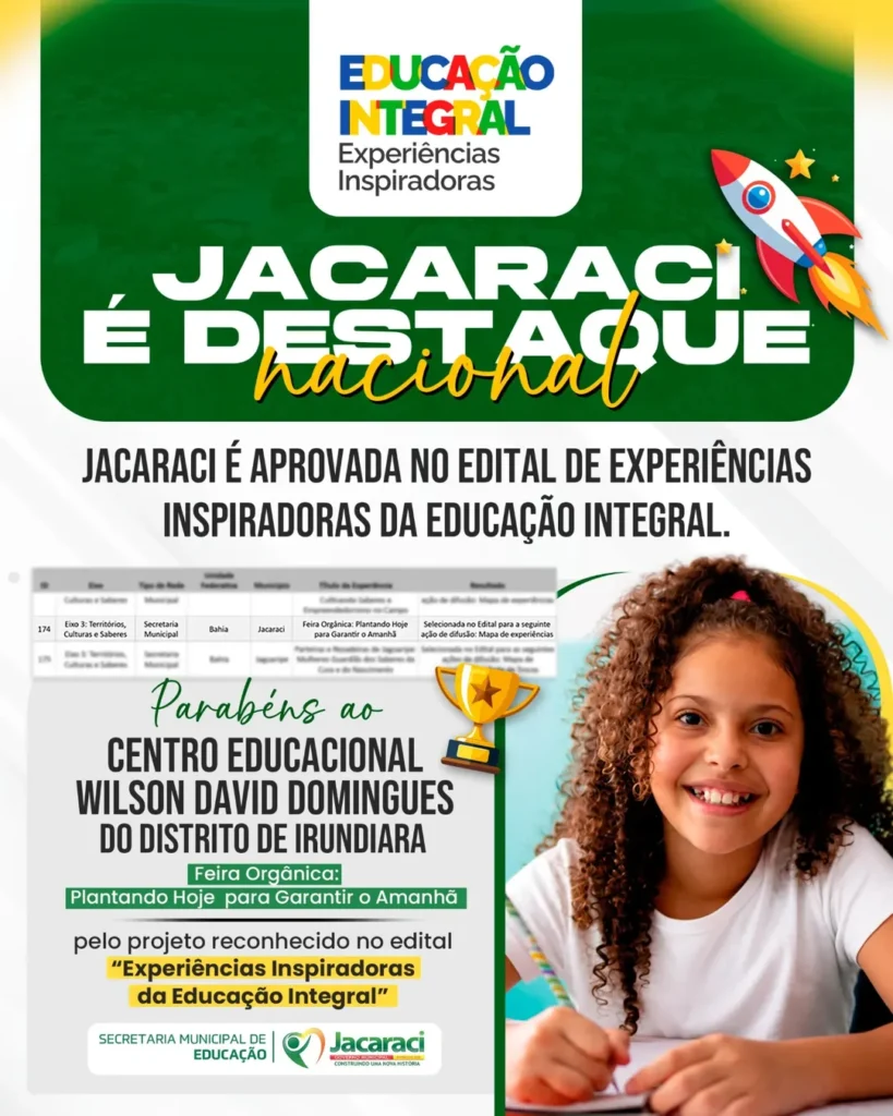 SaveClip.App 710482107 17888417745550354 6532475056360613526 n Jacaraci é aprovado em edital nacional com projeto de educação integral desenvolvido em Irundiara
