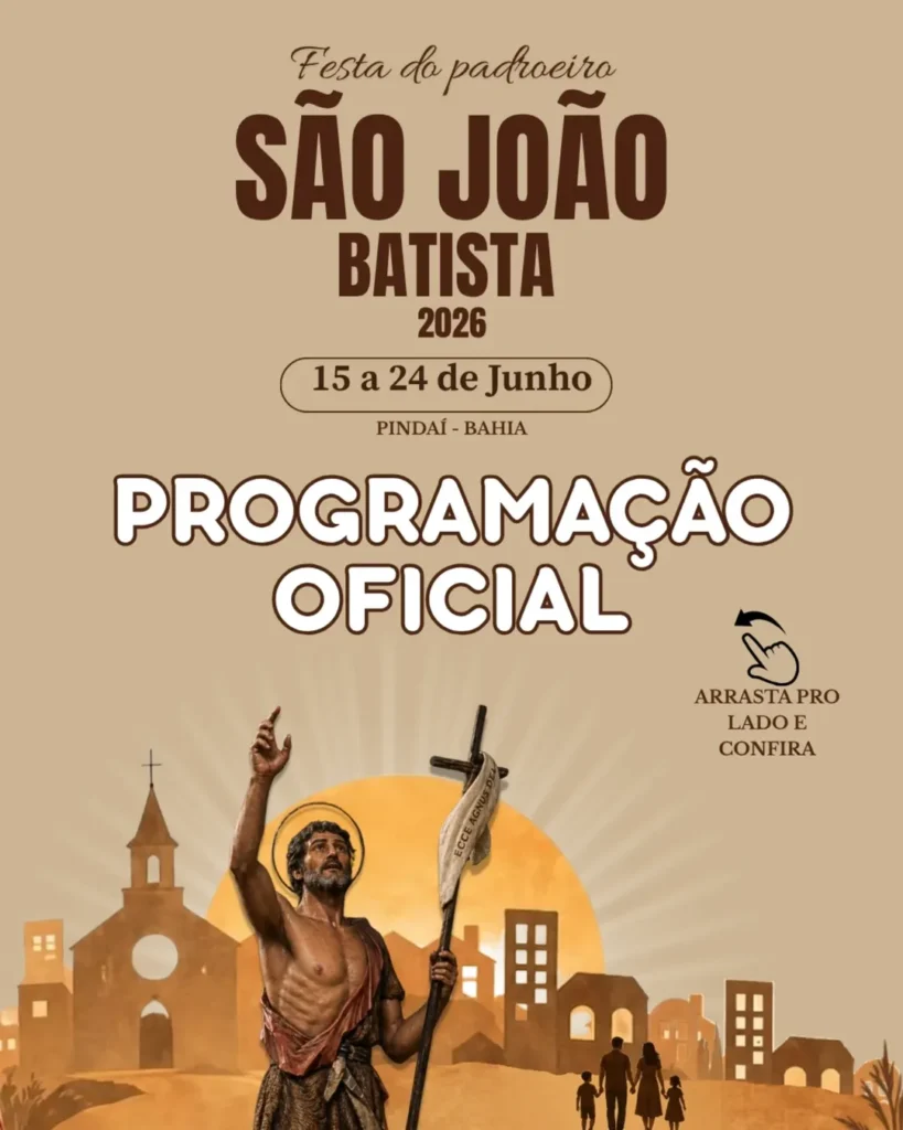 SaveClip.App 723931217 18180940546397188 7080267468737856009 n Paróquia de Pindaí divulga programação da Festa de São João Batista 2026