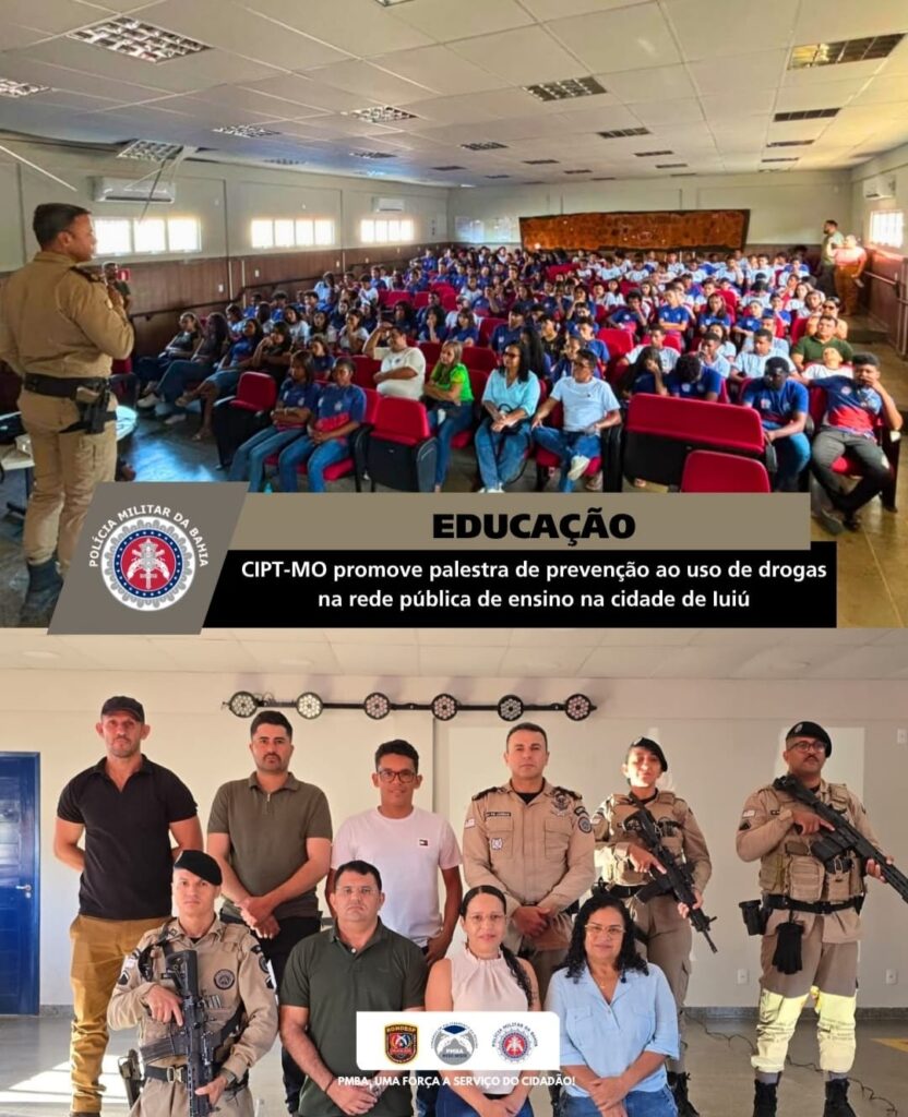 WhatsApp Image 2026 07 30 at 13.31.46 Comandante da CIPT-MO ministra palestra de prevenção às drogas para estudantes em Iuiu